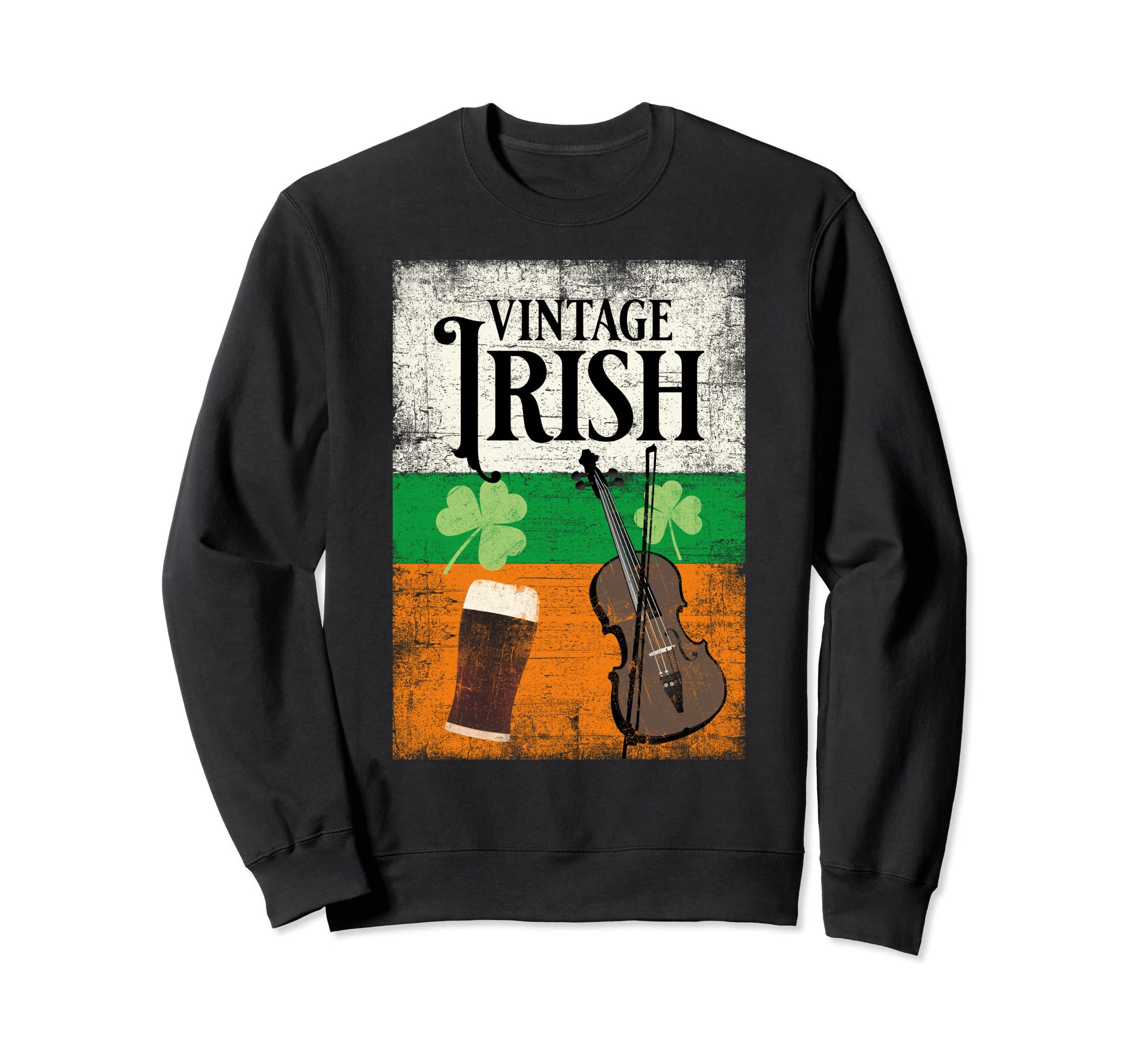 Irish Distressed Irish Ireland Flag Sweatshirt - Unique Graphic Unisex - T-Shirt, Sweatshirt, Hoodie