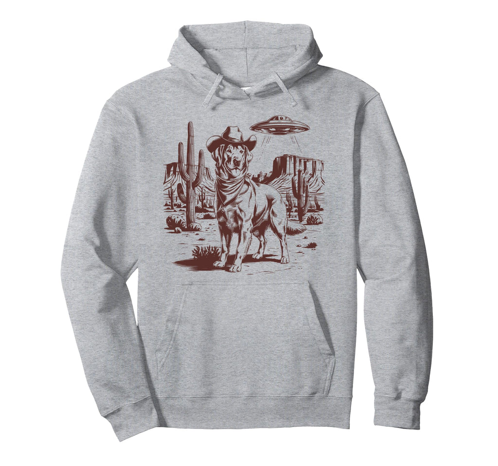 Golden Retriever Ufo Western Alien 90S Hoodie - Unique Graphic for Adults - T-Shirt, Sweatshirt, Hoodie