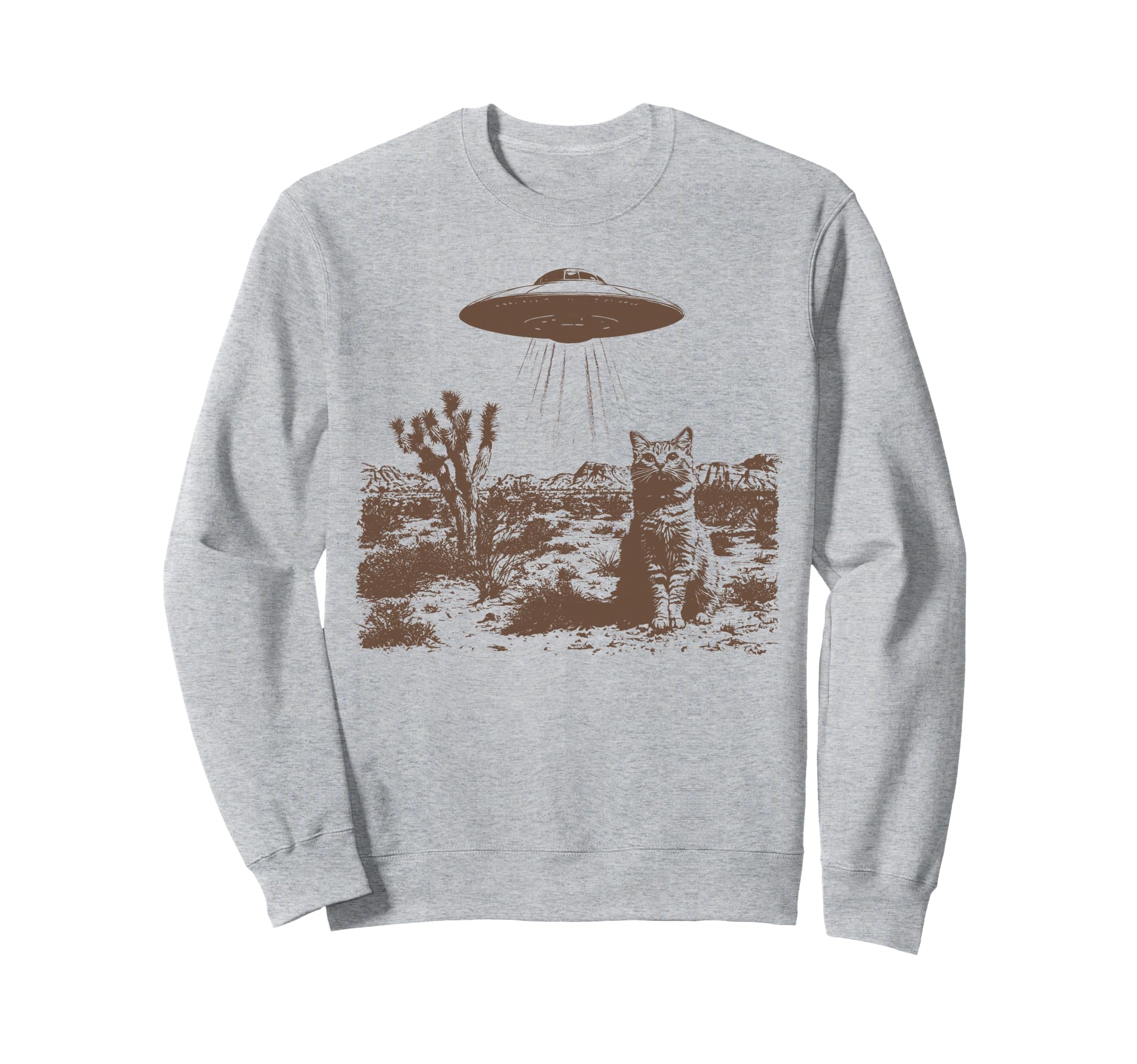 Ufo Cowboy Cat 90S Western Desert Sweatshirt - Minimalist Print for Adults - T-Shirt, Sweatshirt, Hoodie