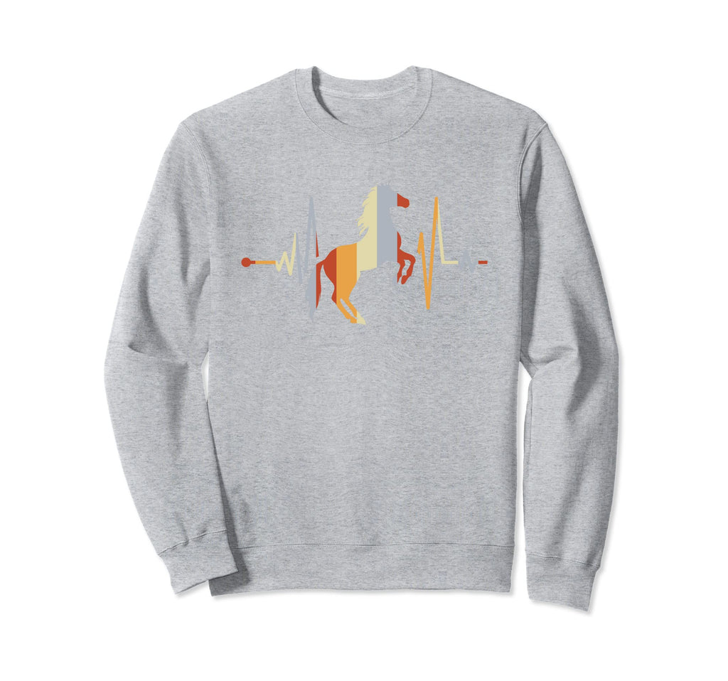 Distressed Heartbeat Horse Riding Sweatshirt - Casual Everyday Wear Unisex - T-Shirt, Sweatshirt, Hoodie