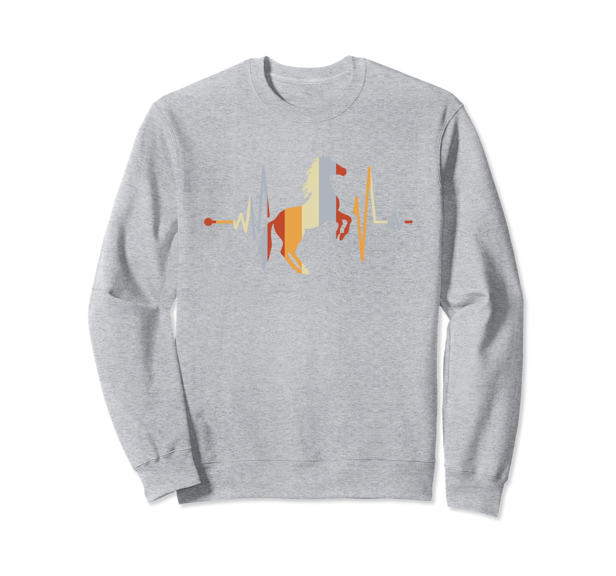 Distressed Heartbeat Horse Riding Sweatshirt - Casual Everyday Wear Unisex - T-Shirt, Sweatshirt, Hoodie