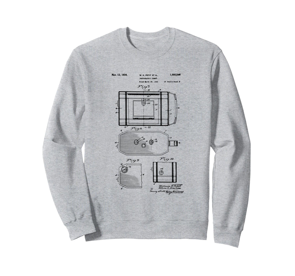 Camera Photographic Patent 1934 Sweatshirt - Aesthetic Graphic Men Women - T-Shirt, Sweatshirt, Hoodie
