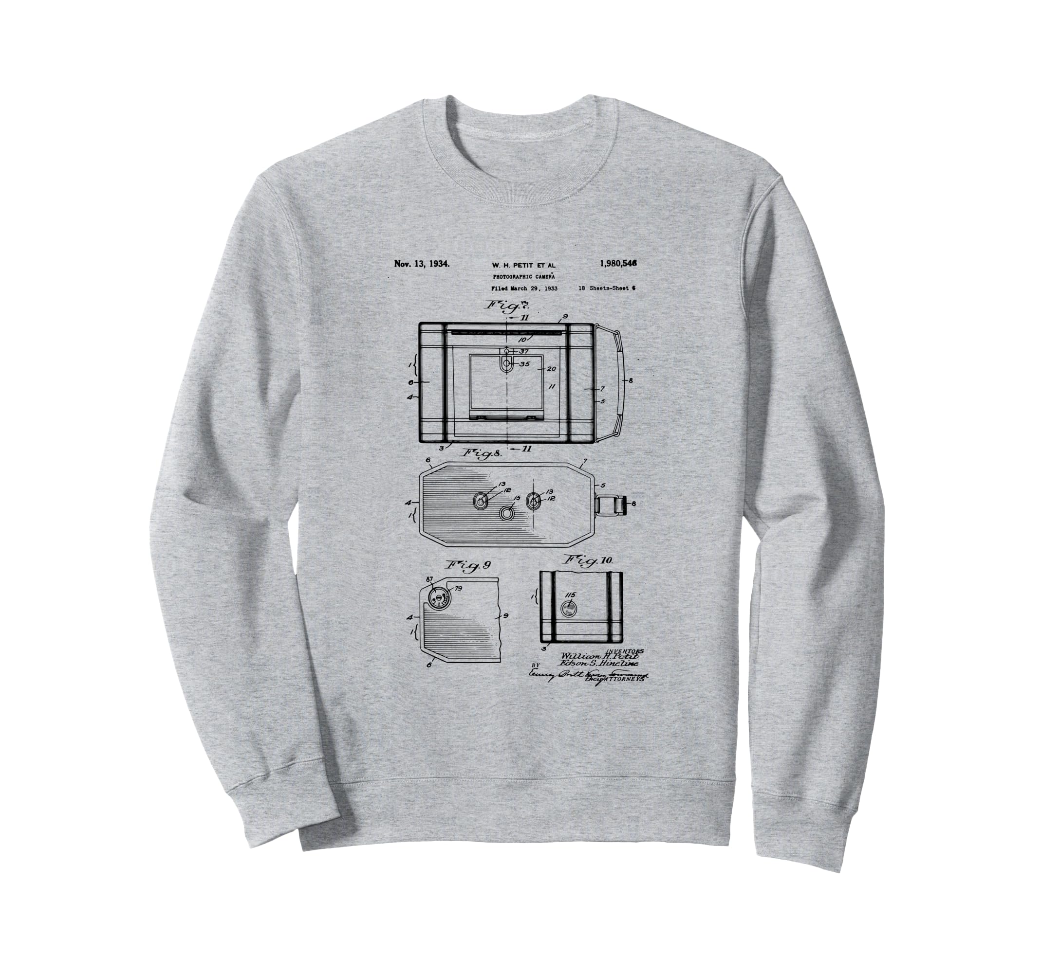 Camera Photographic Patent 1934 Sweatshirt - Aesthetic Graphic Men Women - T-Shirt, Sweatshirt, Hoodie