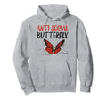 Anti Social Butterfly Goth Gothic Hoodie - Unique Graphic for Adults - T-Shirt, Sweatshirt, Hoodie