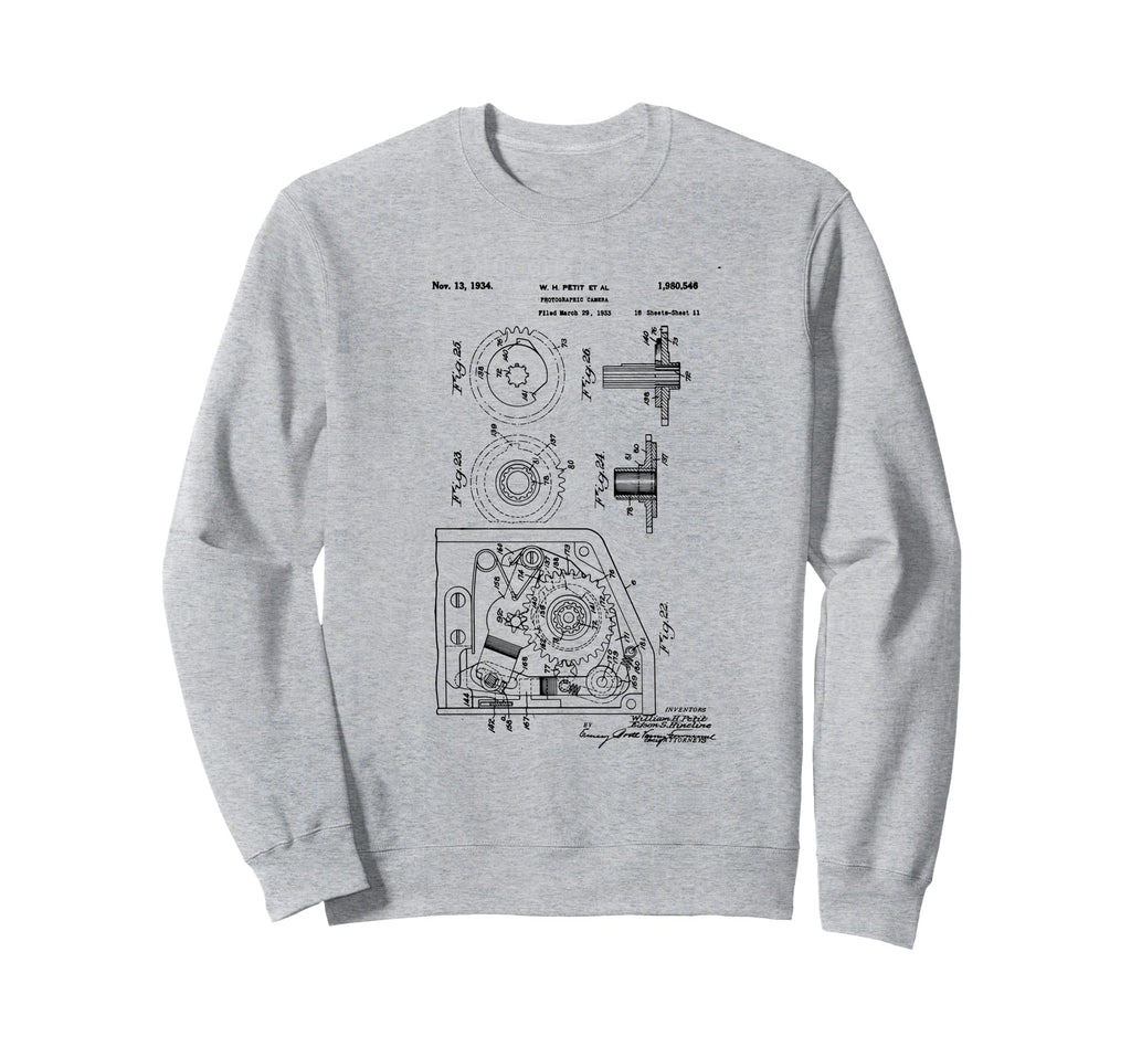 Camera Photographic Patent 1934 Sweatshirt - Streetwear Style Unisex - T-Shirt, Sweatshirt, Hoodie