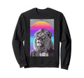 Funny Lion Bow Tie 80S Synthwave Sweatshirt - Custom Art Print Unisex - T-Shirt, Sweatshirt, Hoodie