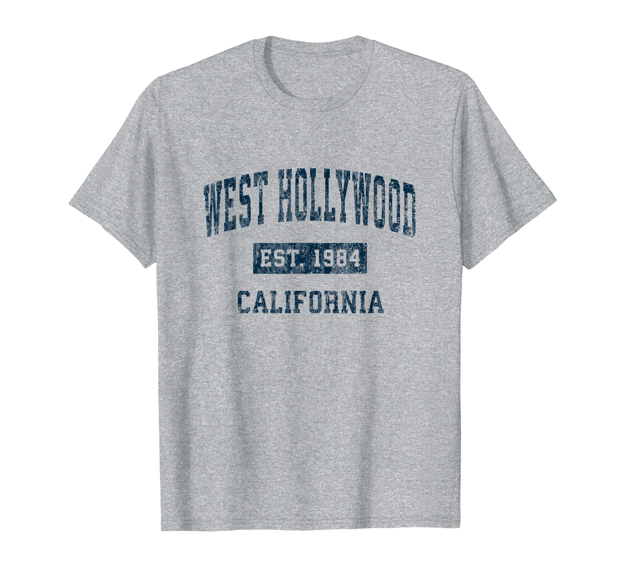 West Hollywood California Ca Sports Navy T-Shirt - Graphic Print Unisex - T-Shirt, Sweatshirt, Hoodie