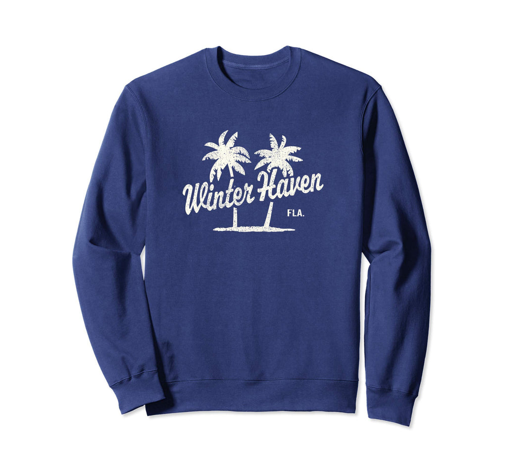 Winter Haven Florida 70S Palm Trees Sweatshirt - Trendy Graphic Unisex - T-Shirt, Sweatshirt, Hoodie