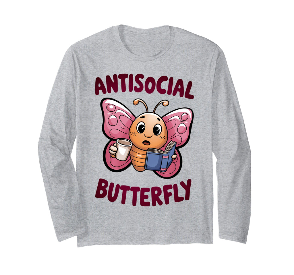 Groovy Anti Social Butterfly T-Shirt - Casual Everyday Wear Men Women - T-Shirt, Sweatshirt, Hoodie