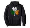 Shamrock Ireland Heart Distressed Hoodie - Fun Novelty Design for Adults - T-Shirt, Sweatshirt, Hoodie