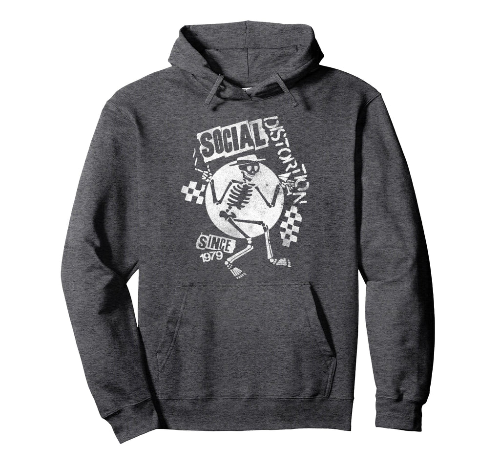 Social Distortion White Spray Skelly Hoodie - Fun Novelty Design Unisex - T-Shirt, Sweatshirt, Hoodie