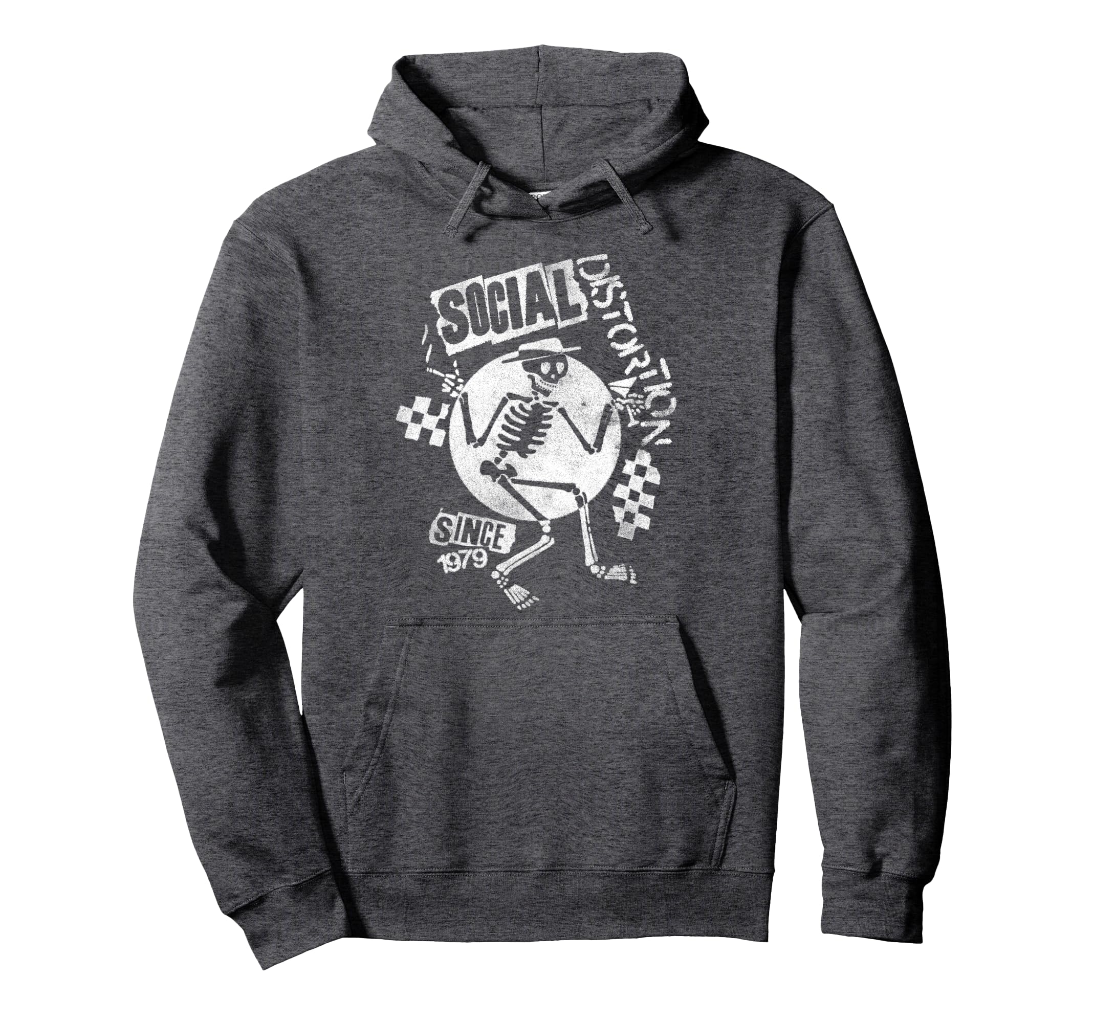 Social Distortion White Spray Skelly Hoodie - Fun Novelty Design Unisex - T-Shirt, Sweatshirt, Hoodie