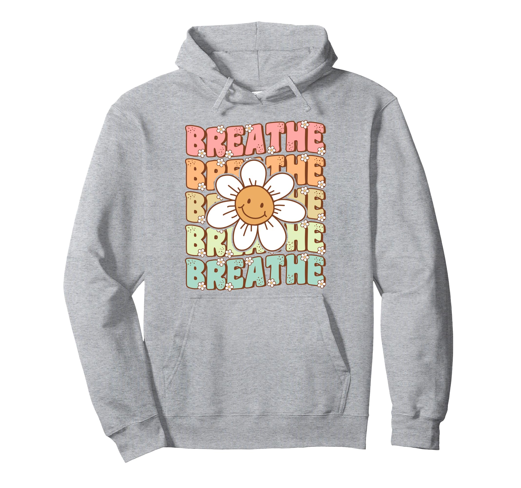 Groovy Breathe Daisy Flower Yoga Hoodie - Aesthetic Graphic Unisex - T-Shirt, Sweatshirt, Hoodie
