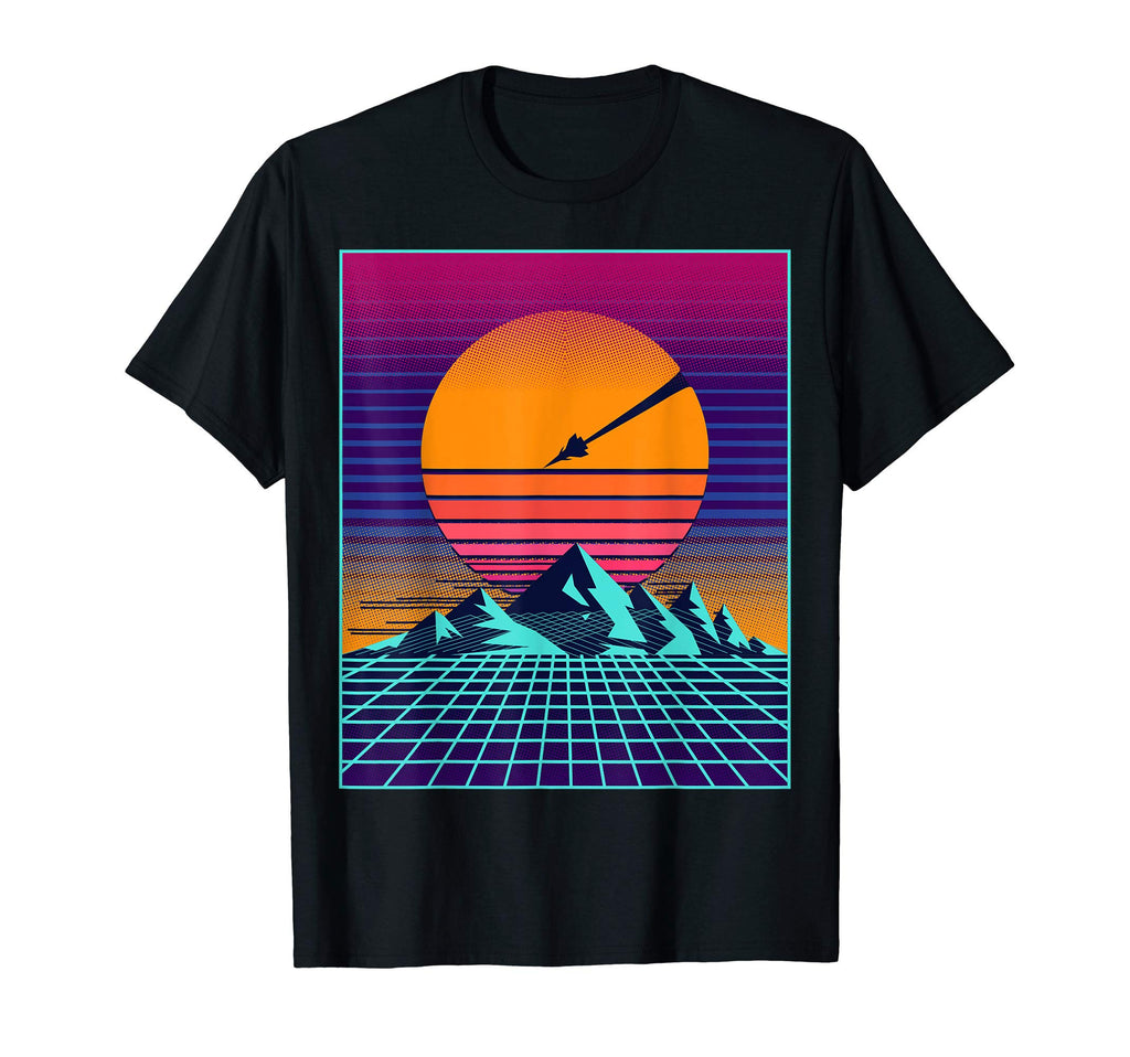 80S Aesthetic Vaporwave Outrun Sun T-Shirt - Trendy Graphic Unisex - T-Shirt, Sweatshirt, Hoodie