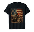 Motorcycle Usa Flag Biker T-Shirt - Novelty Apparel Unisex - T-Shirt, Sweatshirt, Hoodie