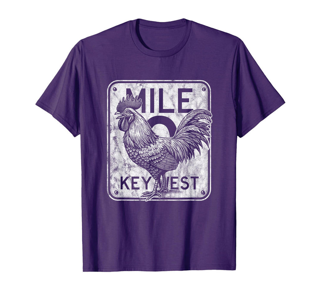 Key West Florida Chicken Mile 0 T-Shirt - Fun Novelty Design Unisex - T-Shirt, Sweatshirt, Hoodie