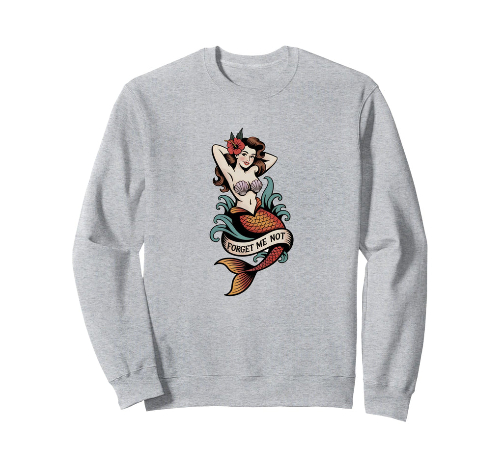 Mermaid American Traditional Sweatshirt - Fun Novelty Design Men Women - T-Shirt, Sweatshirt, Hoodie