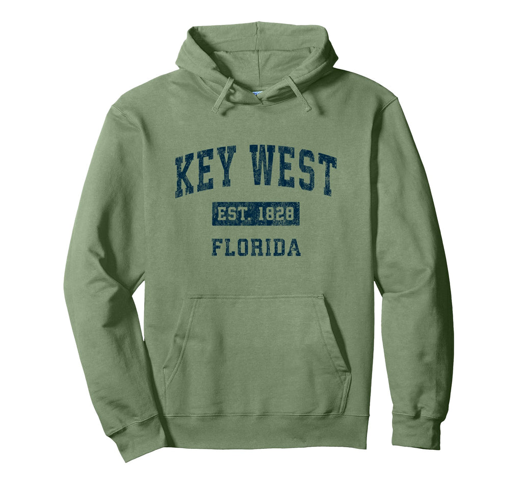 Key West Florida Fl Sports Navy Hoodie - Fun Novelty Design Men Women - T-Shirt, Sweatshirt, Hoodie