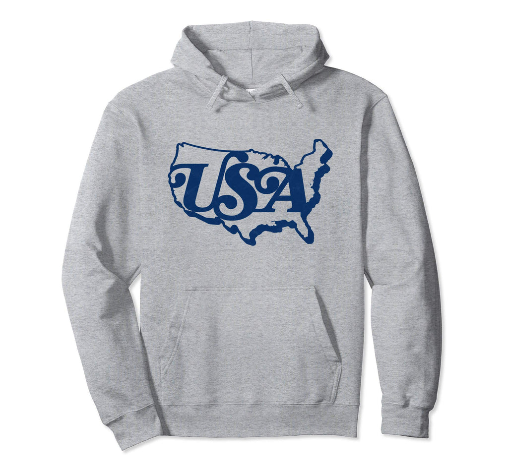 Usa Map Typography Patriotic 4Th Hoodie - Casual Everyday Wear for Adults - T-Shirt, Sweatshirt, Hoodie
