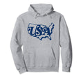 Usa Map Typography Patriotic 4Th Hoodie - Casual Everyday Wear for Adults - T-Shirt, Sweatshirt, Hoodie