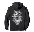 Owl Branch Smoking Skull Distressed Hoodie - Unique Graphic for Adults - T-Shirt, Sweatshirt, Hoodie