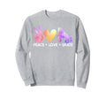 Roller Skating Skate Heart Peace Love Sweatshirt - Graphic Print Men Women - T-Shirt, Sweatshirt, Hoodie