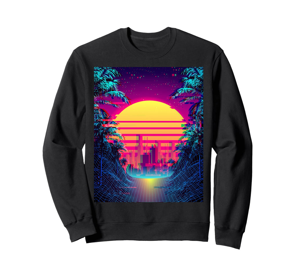 Outrun Synthwave Aesthetic 80S Sweatshirt - Aesthetic Graphic Men Women - T-Shirt, Sweatshirt, Hoodie