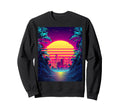 Outrun Synthwave Aesthetic 80S Sweatshirt - Aesthetic Graphic Men Women - T-Shirt, Sweatshirt, Hoodie