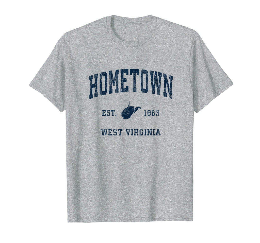 Hometown West Virginia Wv Athletic T-Shirt - Novelty Apparel for Adults - T-Shirt, Sweatshirt, Hoodie