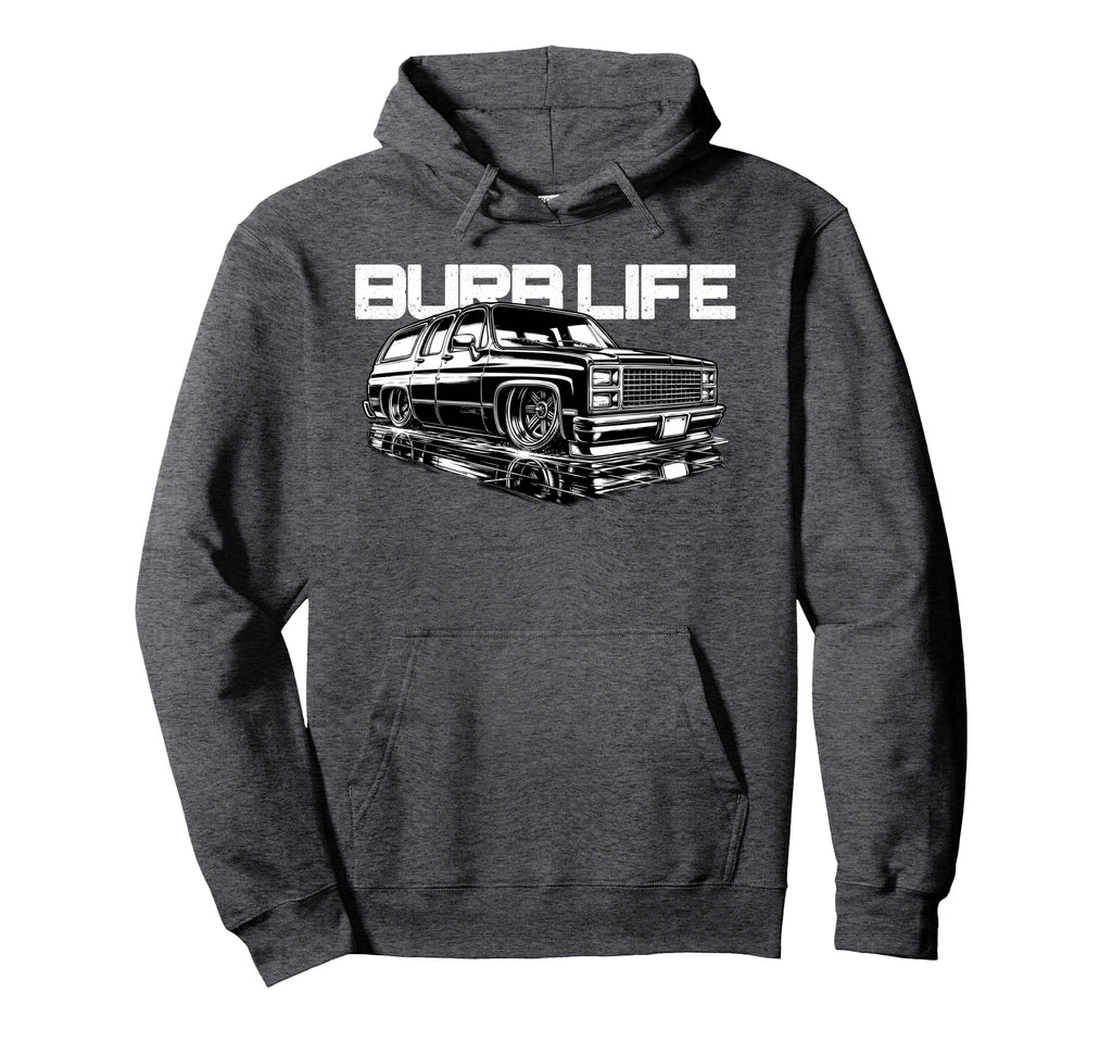 Squarebody Burb Life Truck Squarebody Hoodie - Minimalist Print for Adults - T-Shirt, Sweatshirt, Hoodie