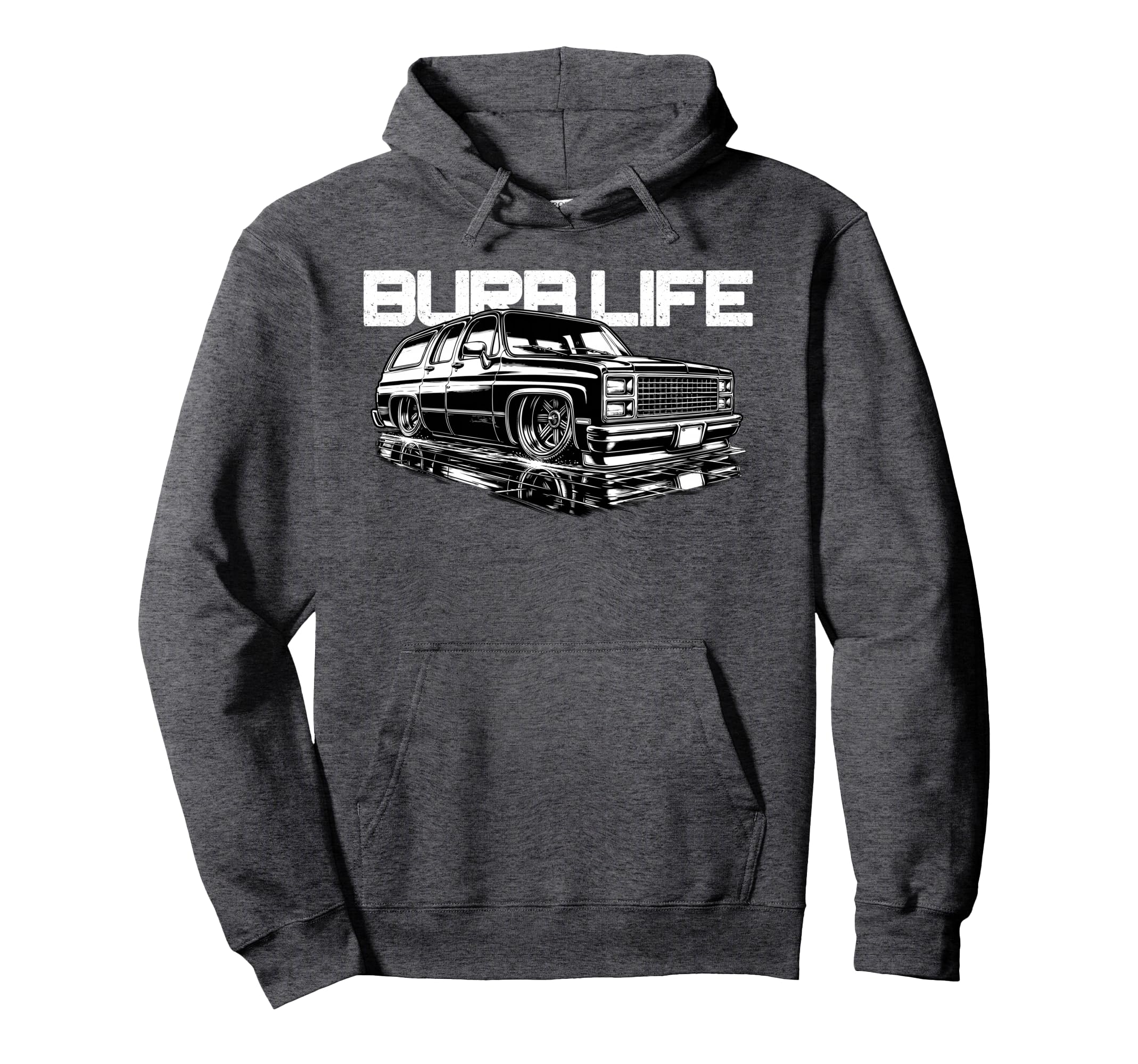 Squarebody Burb Life Truck Squarebody Hoodie - Minimalist Print for Adults - T-Shirt, Sweatshirt, Hoodie