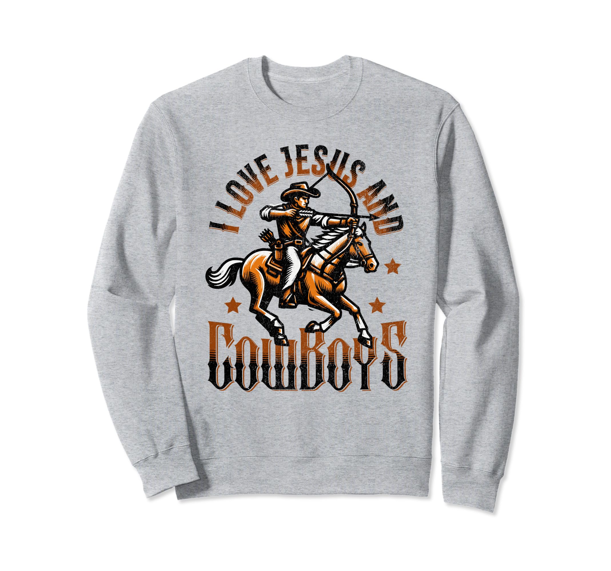 I Love Jesus And Cowboys Trendy Sweatshirt - Unique Graphic Men Women - T-Shirt, Sweatshirt, Hoodie