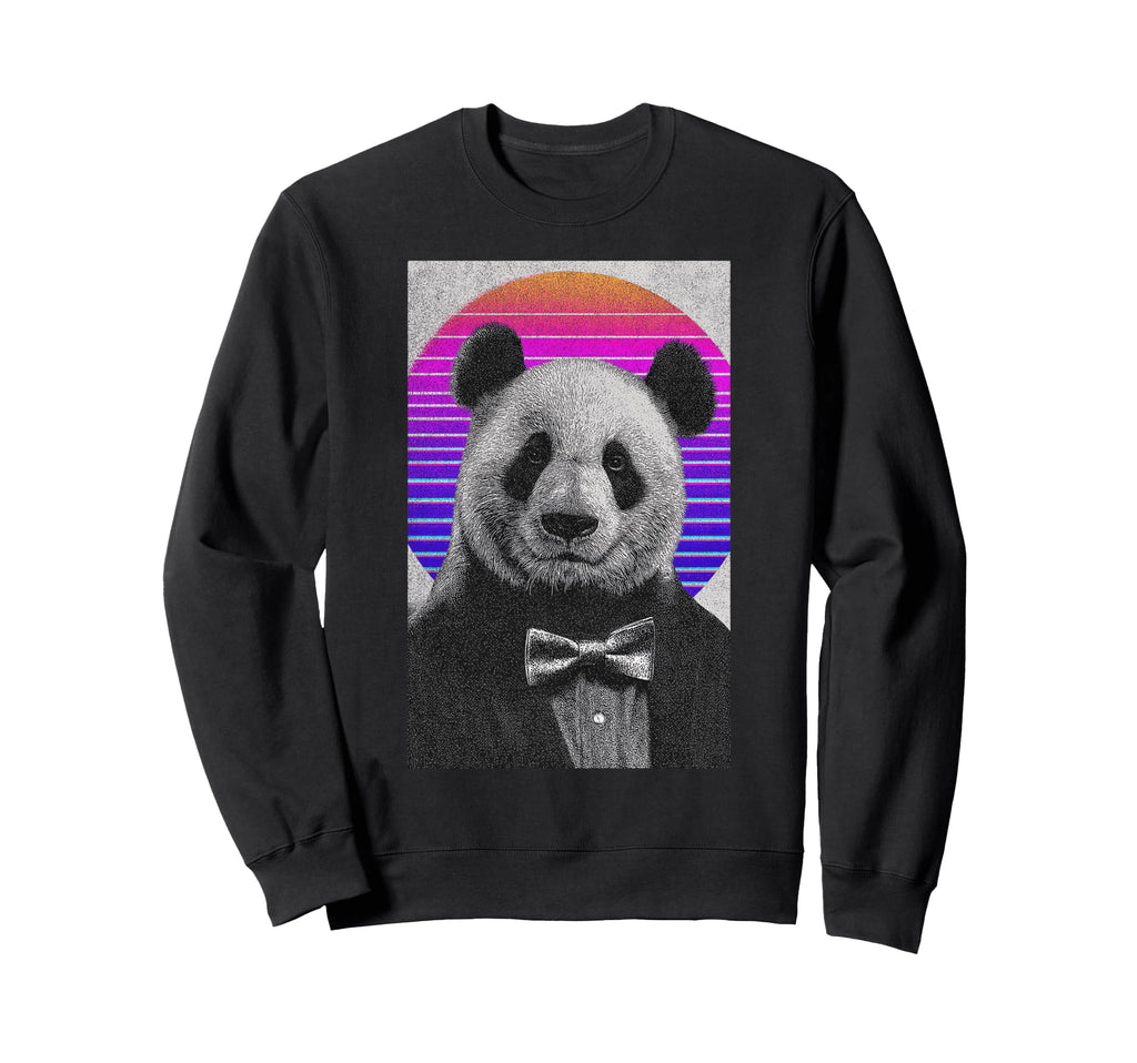 Funny Panda Bow Tie 80S Sweatshirt - Casual Everyday Wear for Adults - T-Shirt, Sweatshirt, Hoodie