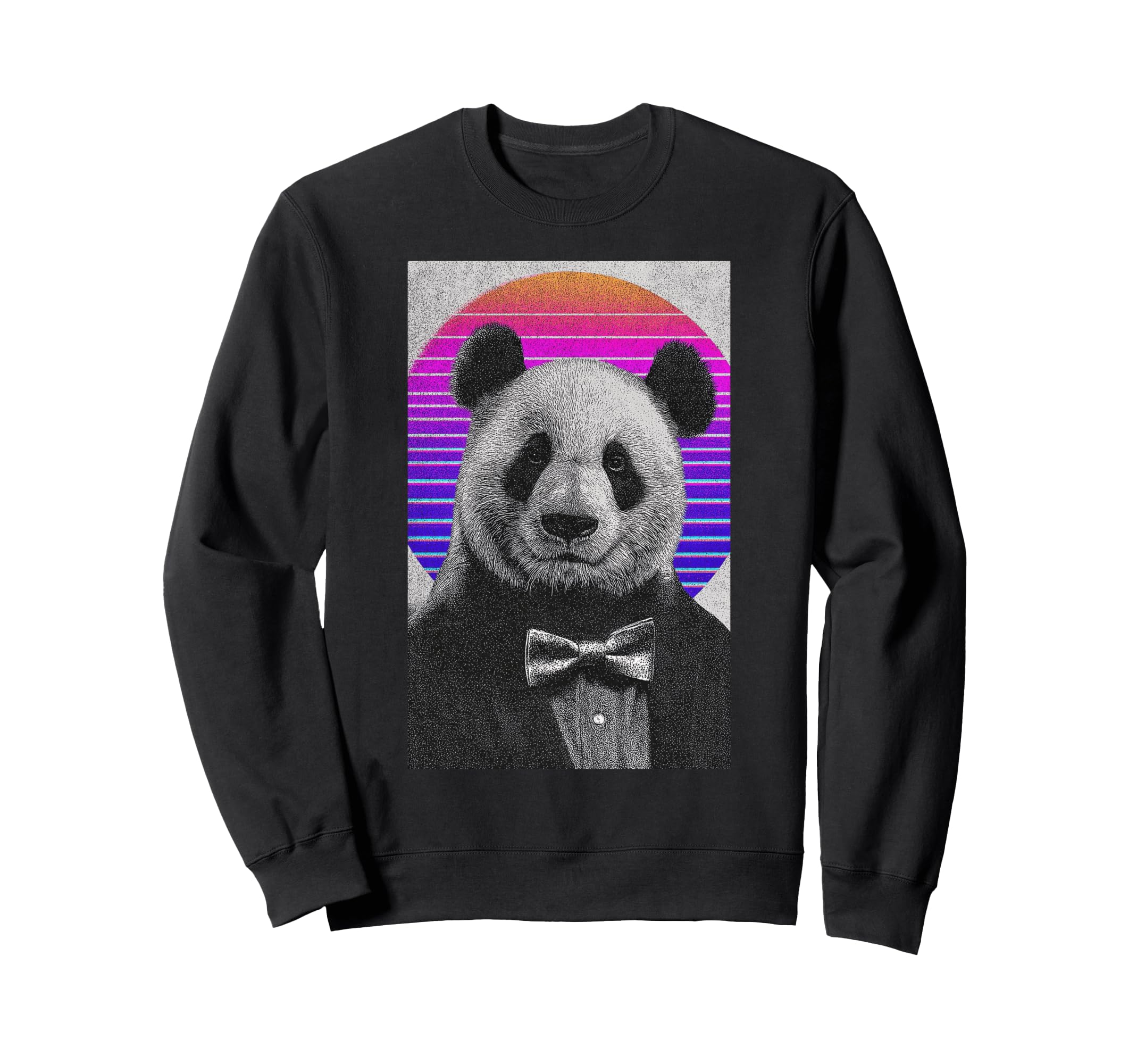 Funny Panda Bow Tie 80S Sweatshirt - Casual Everyday Wear for Adults - T-Shirt, Sweatshirt, Hoodie