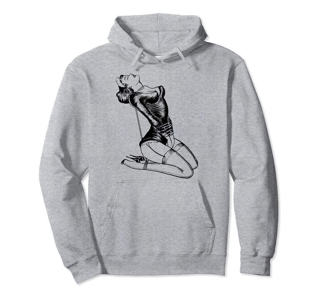 Sexy French Maid Lingerie Rope Bondage Hoodie - Trendy Graphic for Adults - T-Shirt, Sweatshirt, Hoodie