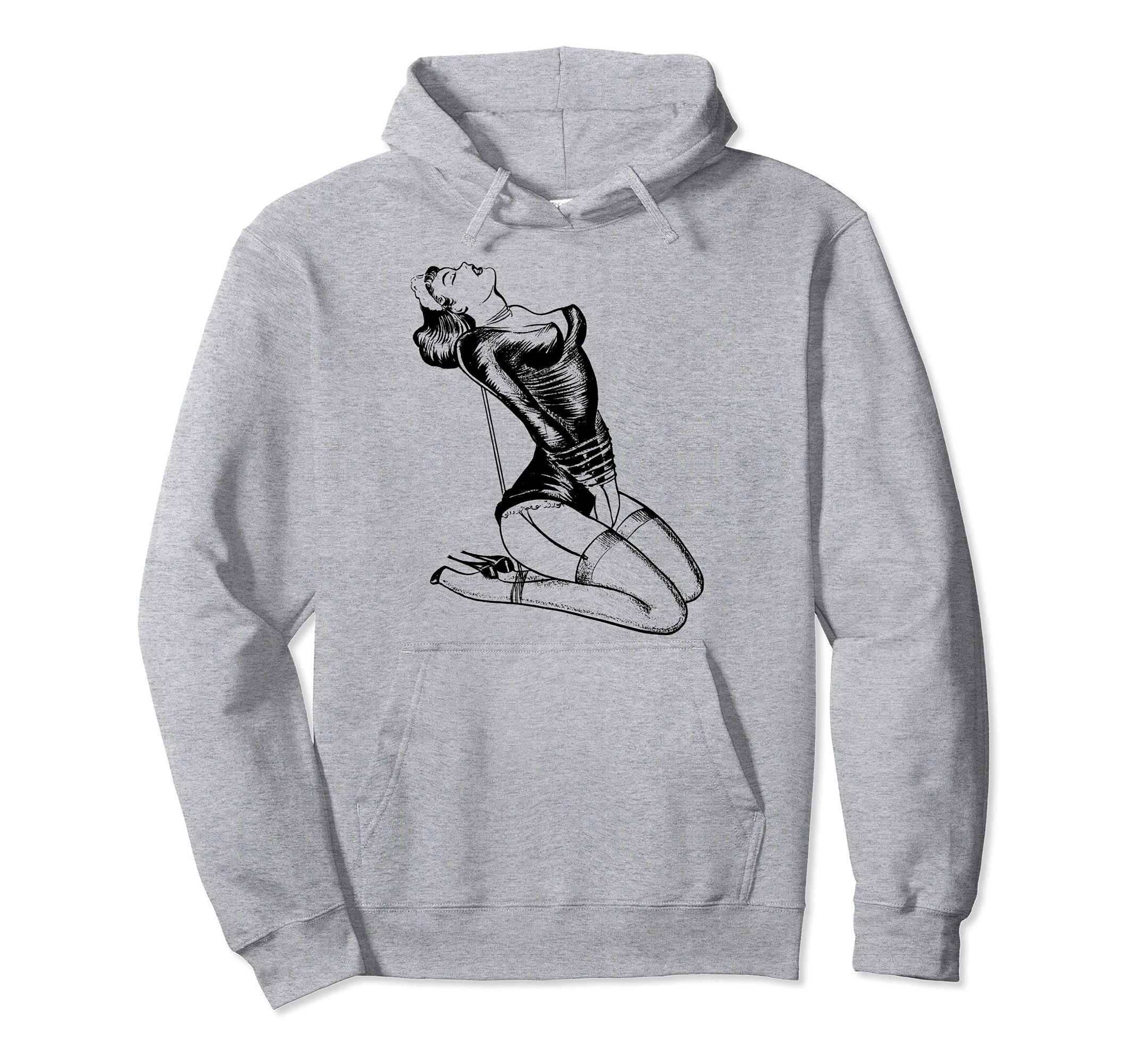 Sexy French Maid Lingerie Rope Bondage Hoodie - Trendy Graphic for Adults - T-Shirt, Sweatshirt, Hoodie