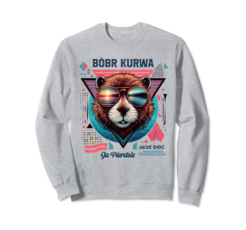 Bobr Kurwa Synthwave 80S Yes Sweatshirt - Aesthetic Graphic Unisex - T-Shirt, Sweatshirt, Hoodie