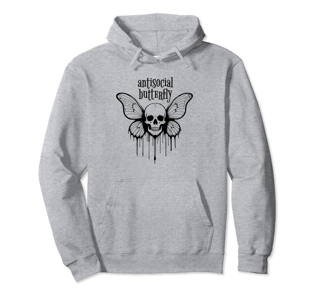 Antisocial Butterfly Introvert Macabre Hoodie - Streetwear Style Unisex - T-Shirt, Sweatshirt, Hoodie