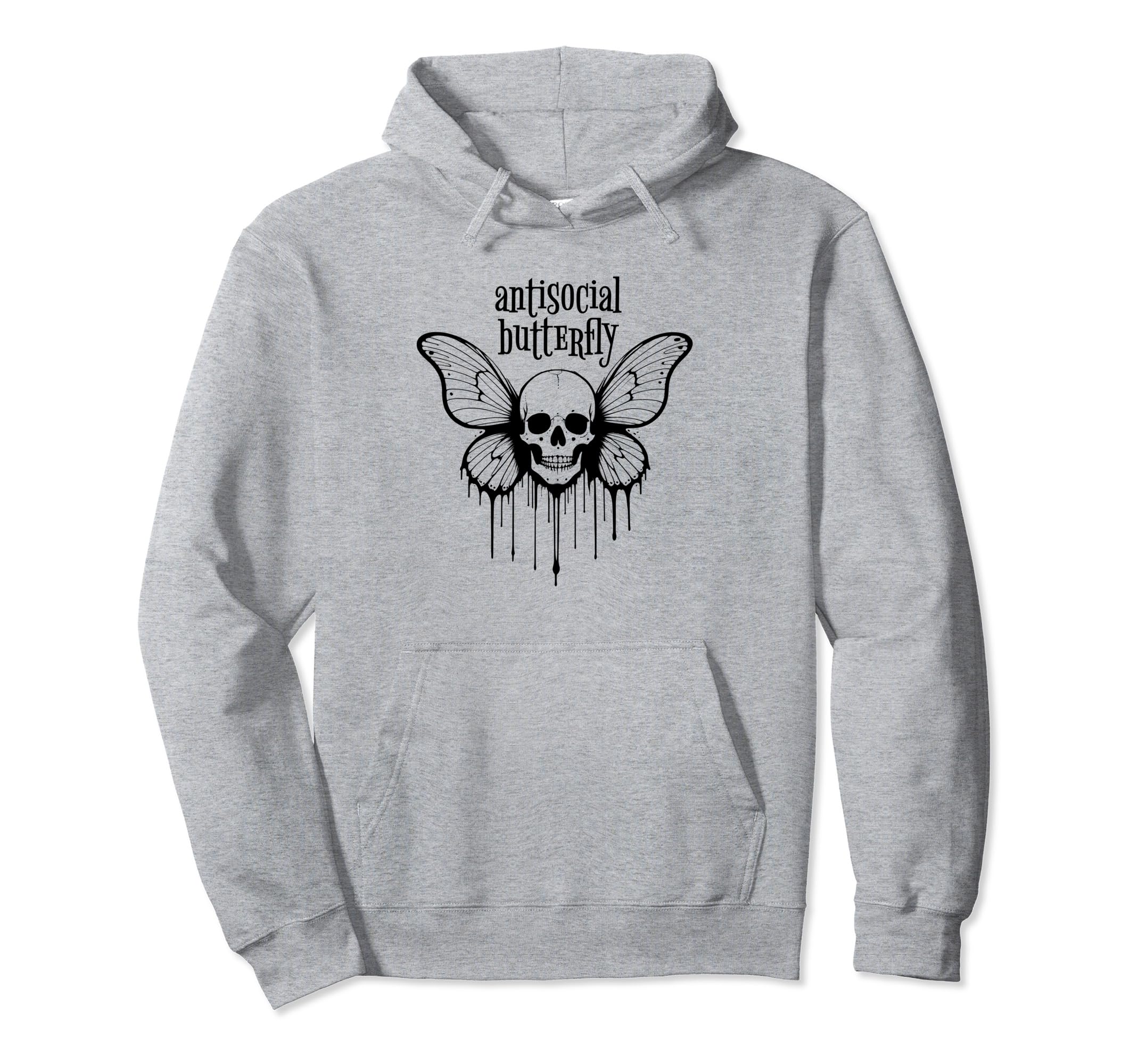 Antisocial Butterfly Introvert Macabre Hoodie - Streetwear Style Unisex - T-Shirt, Sweatshirt, Hoodie
