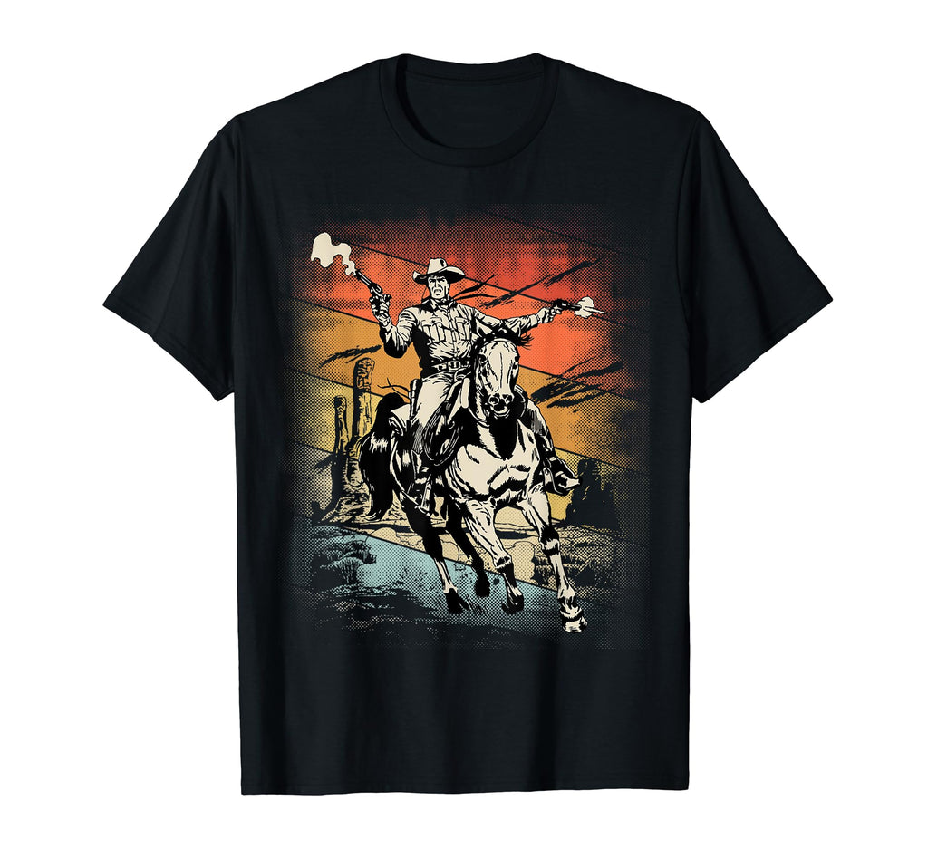Cowboy Riding Horse Western Country T-Shirt - Minimalist Print for Adults - T-Shirt, Sweatshirt, Hoodie