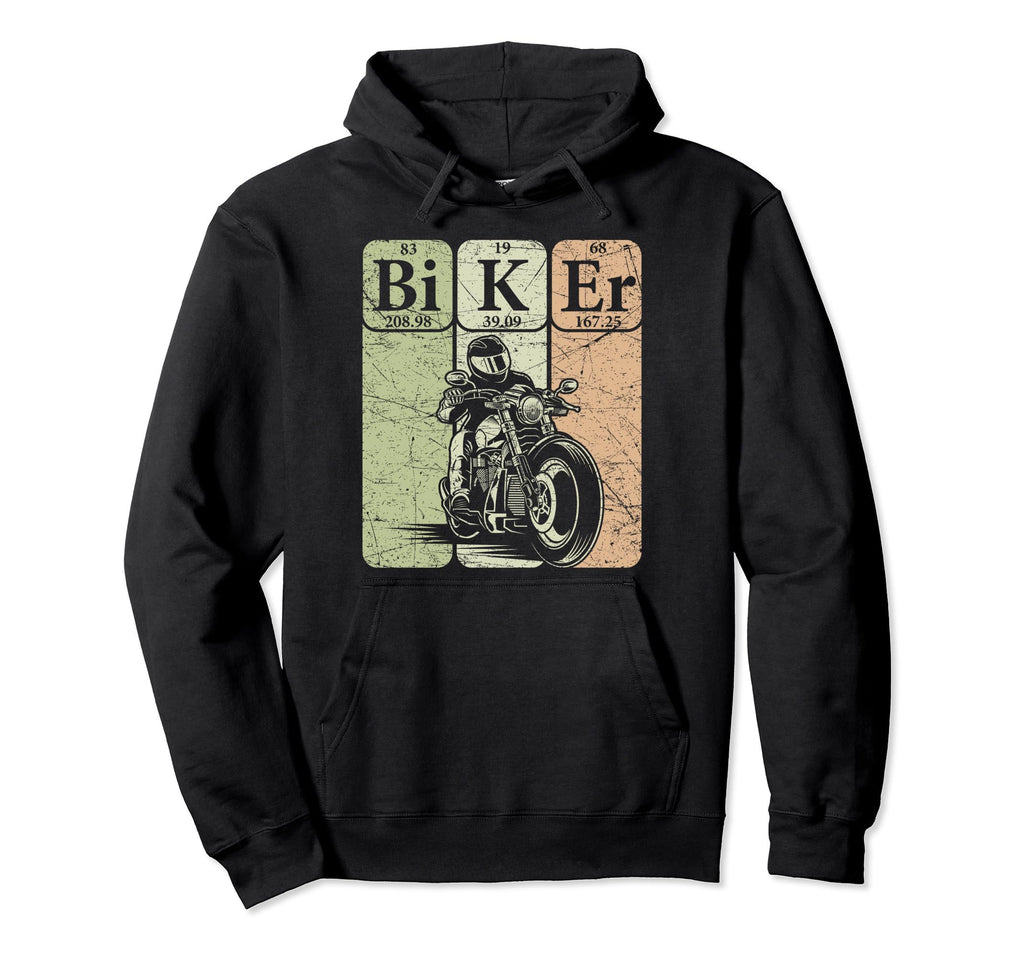 Biker Periodic Table Elements Hoodie - Fun Novelty Design for Adults - T-Shirt, Sweatshirt, Hoodie