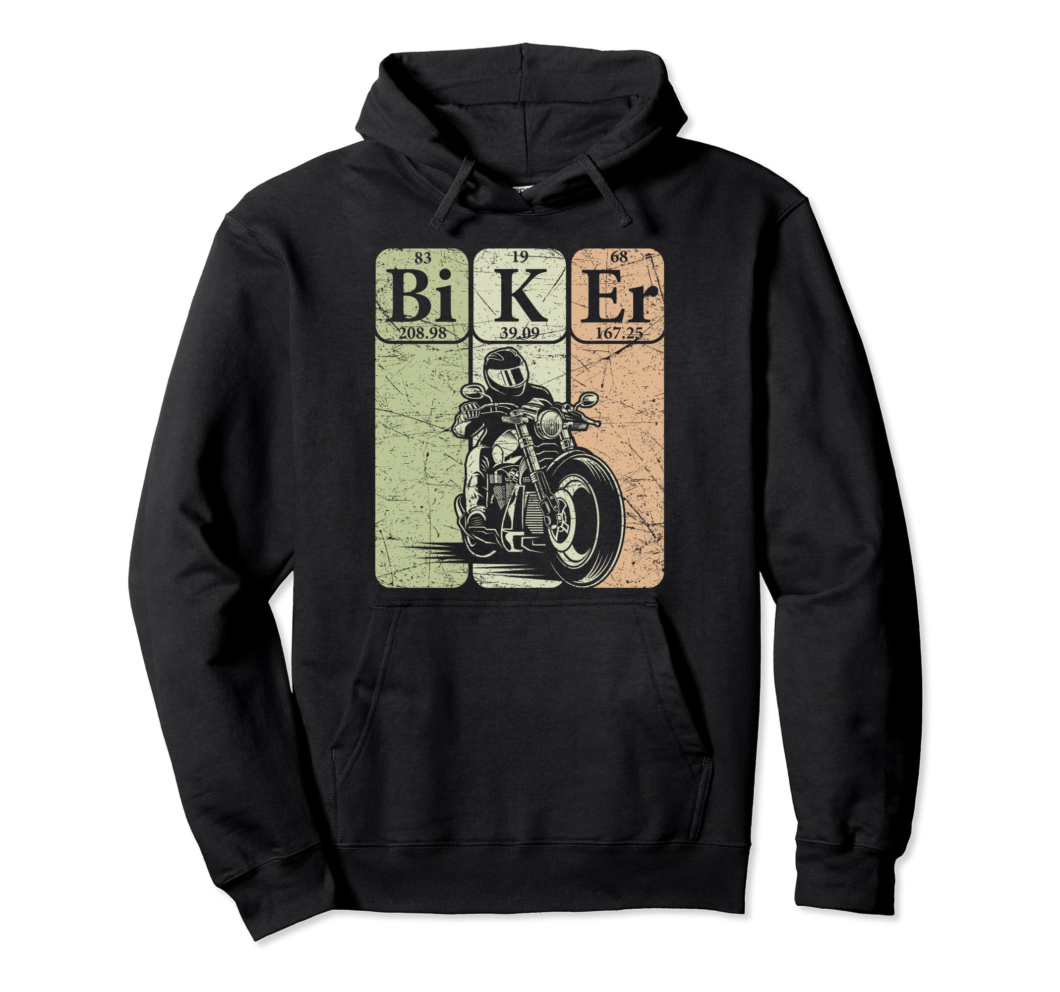 Biker Periodic Table Elements Hoodie - Fun Novelty Design for Adults - T-Shirt, Sweatshirt, Hoodie
