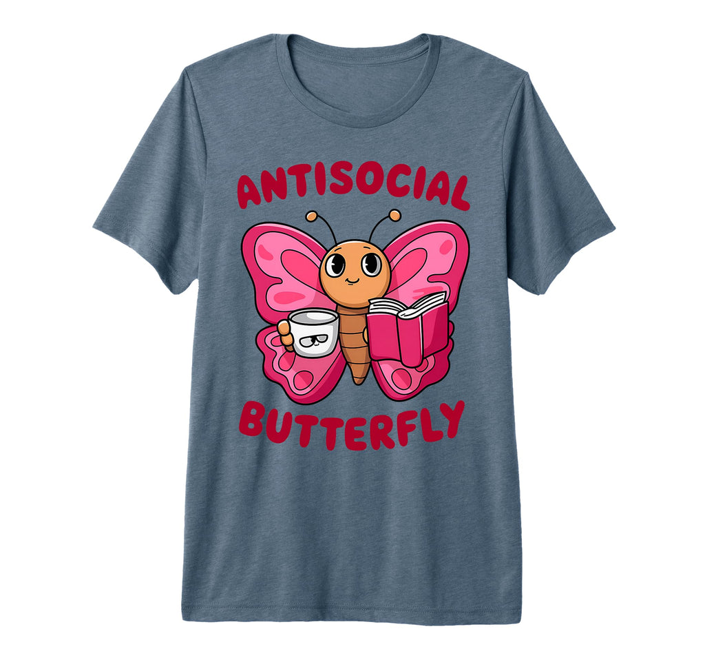 Groovy Anti Social Butterfly Ironic T-Shirt - Custom Art Print Unisex - T-Shirt, Sweatshirt, Hoodie