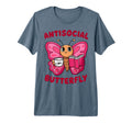 Groovy Anti Social Butterfly Ironic T-Shirt - Custom Art Print Unisex - T-Shirt, Sweatshirt, Hoodie
