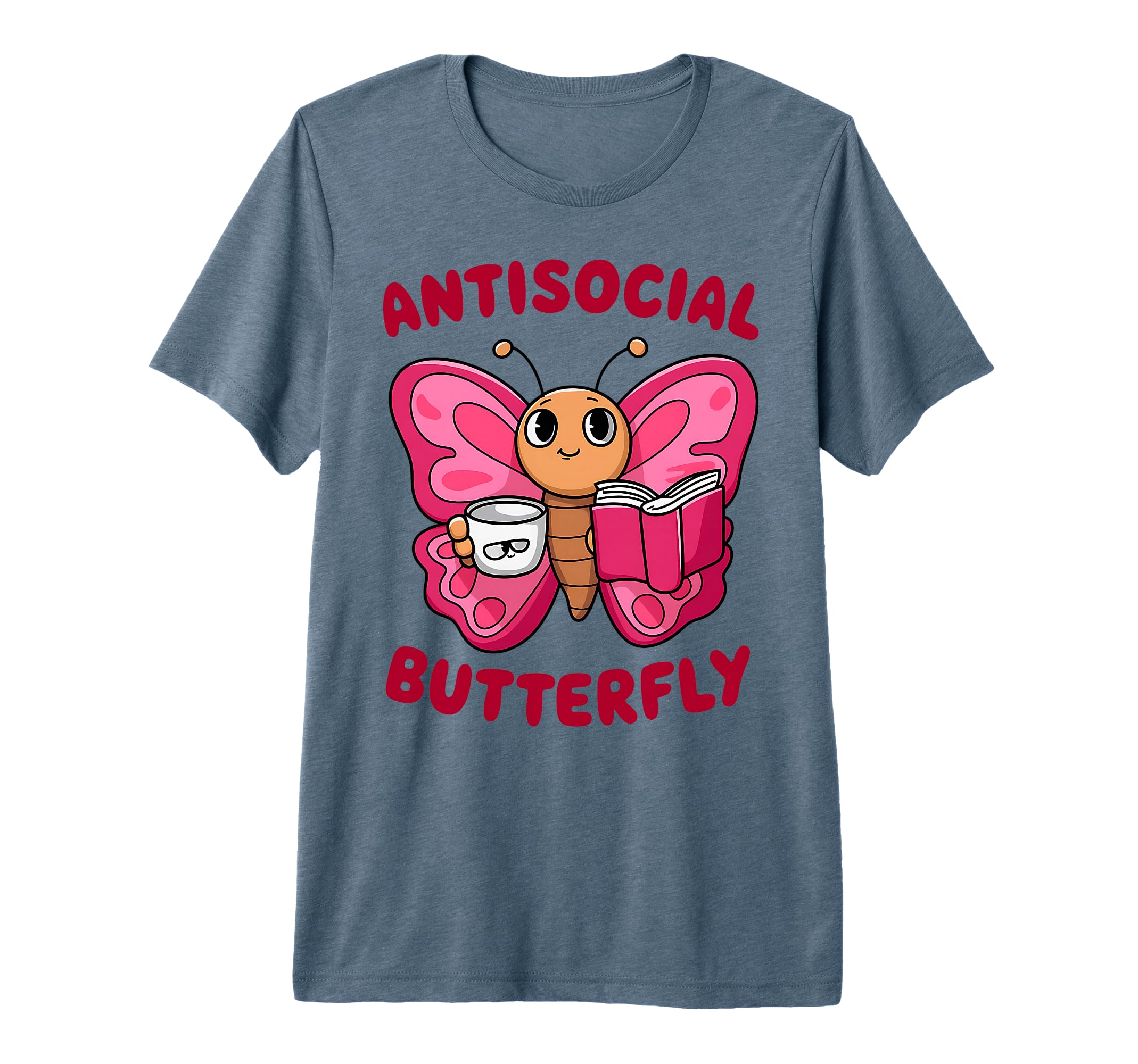 Groovy Anti Social Butterfly Ironic T-Shirt - Custom Art Print Unisex - T-Shirt, Sweatshirt, Hoodie