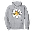 Happy Daisy Flower Hippie Smiling Face Hoodie - Graphic Print Men Women - T-Shirt, Sweatshirt, Hoodie