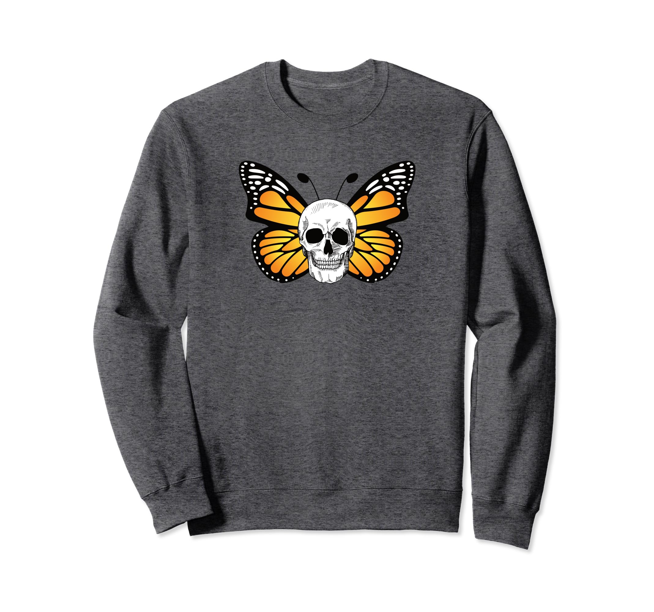 Monarch Butterfly Skull Antisocial Sweatshirt - Trendy Graphic Men Women - T-Shirt, Sweatshirt, Hoodie