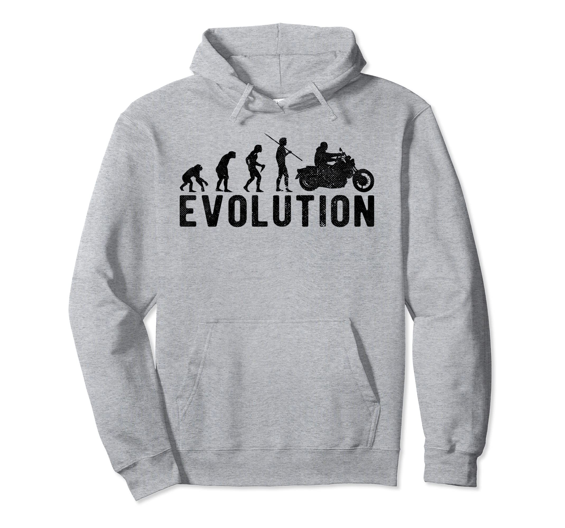 Custom Motorcycle Biker Evolution Funny Hoodie - Streetwear Style Men Women - T-Shirt, Sweatshirt, Hoodie