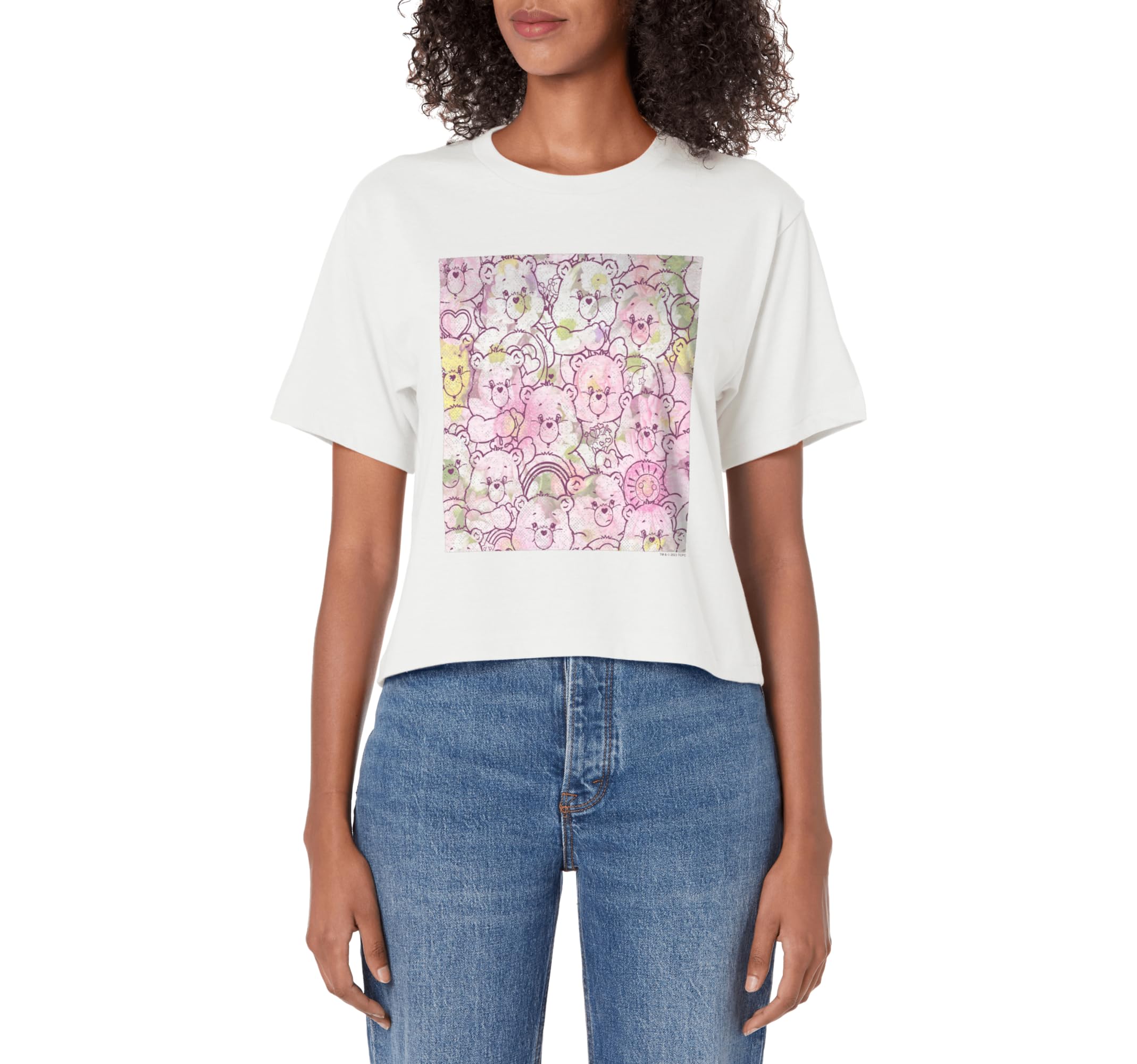 Care Bears Spring Floral Fill Bear Pile T-Shirt - Trendy Graphic Unisex - T-Shirt, Sweatshirt, Hoodie
