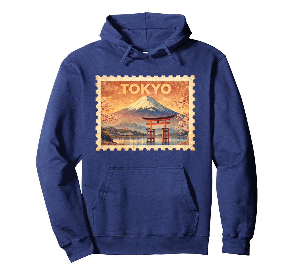 Tokyo Travel Stamp Art Hoodie - Novelty Apparel for Adults - T-Shirt, Sweatshirt, Hoodie